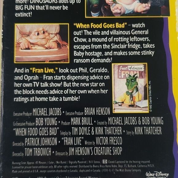 Dinosaurs When Food Goes Bad / Fran Live VHS - Picture 8 of 11